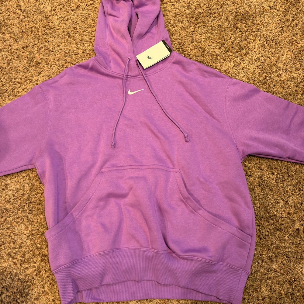 Nike Purple Women's Pullover Hoodie with White Swoosh